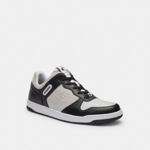 Black/Light Grey Coach C201 Men Sneakers | 9150XNEWO