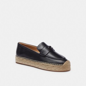 Black Coach Camilla Espadrille Women Flats & Loafers | 3152NBXJG