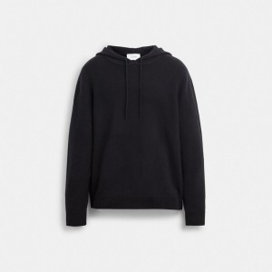 Black Coach Hooded Sweater Men Tops & Bottoms | 9751ZWHTB