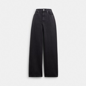 Black Coach Loose Fit Jeans In Organic Cotton Women Bottoms | 7059PZYLD