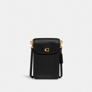 Black Coach Phone Women Crossbody Bags | 5247CJSYK