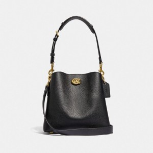 Black Coach Willow Bucket Bag Women Shoulder Bags & Hobos | 9583CKSWJ