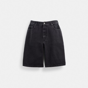 Black Denim Coach Black Denim Shorts In Organic Cotton Men Tops & Bottoms | 2641YNKEJ