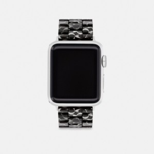 Black Signature Coach Apple Watch® Strap, 38 Mm, 40 Mm And 41 Mm Men Watches | 3570OGJWH