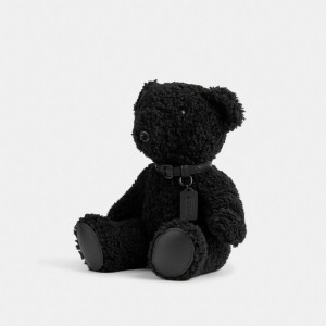 Black / Black Coach Bear Collectible In Shearling Women Tech, Desk & Travel | 6307VSIRM