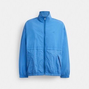 Blue Coach Windbreaker Men Jackets & Outerwear | 4506IEZBC