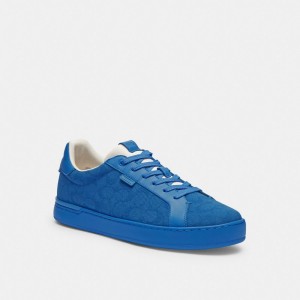 Blueberry Coach Lowline Low Top In Signature Canvas Men Sneakers | 9056IFWNP