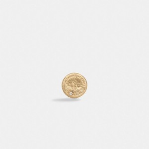 Gold Coach 14 K Gold Coin Single Stud Earring Women Jewelry | 1850DZMTB