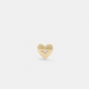 Gold Coach 14 K Gold Heart Single Stud Earring Women Jewelry | 5169FEIXD