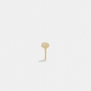 Gold Coach 14 K Gold Key Single Stud Earring Women Jewelry | 2435ACQJV