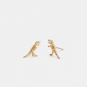 Gold Coach Skeletal Rexy Stud Earrings Women Jewelry | 8469IXCDL