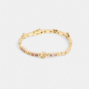 Gold / Multicolor Coach Garden Tennis Bracelet Women Jewelry | 7624AHMEV