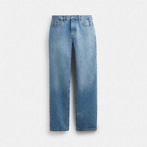Light Wash Coach Denim Jeans Men Tops & Bottoms | 8690WCPFT