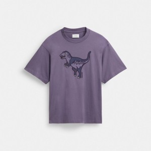 Purple Coach Rexy T Shirt In Organic Cotton Men Tops & Bottoms | 0347LZUNI