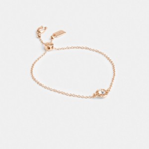 Rose Gold Coach Halo Tea Rose Slider Bracelet Women Jewelry | 2815XSWCV