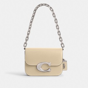 Silver / White Coach Idol Bag Women Shoulder Bags & Hobos | 2519RFYZS