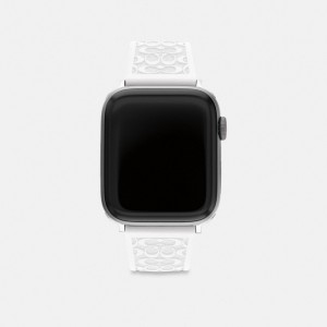 White Coach Apple Watch® Strap, 42 Mm And 44 Mm Men Watches | 8429KVNLM