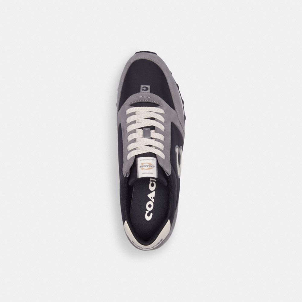 Black/Heather Grey Coach Runner Men Sneakers | 2891YGDWA