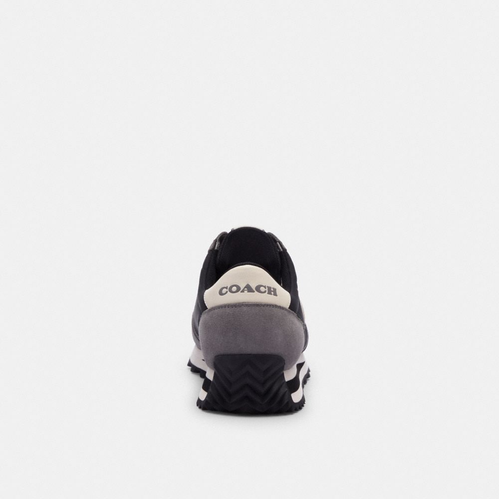 Black/Heather Grey Coach Runner Men Sneakers | 2891YGDWA