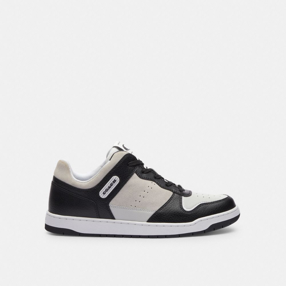 Black/Light Grey Coach C201 Men Sneakers | 9150XNEWO