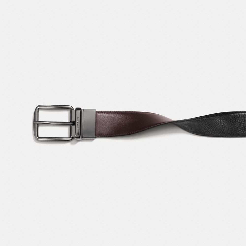 Black/Mahogany Coach Harness Buckle Cut To Size Reversible Belt, 38 Mm Men Belts | 8731SIAKN