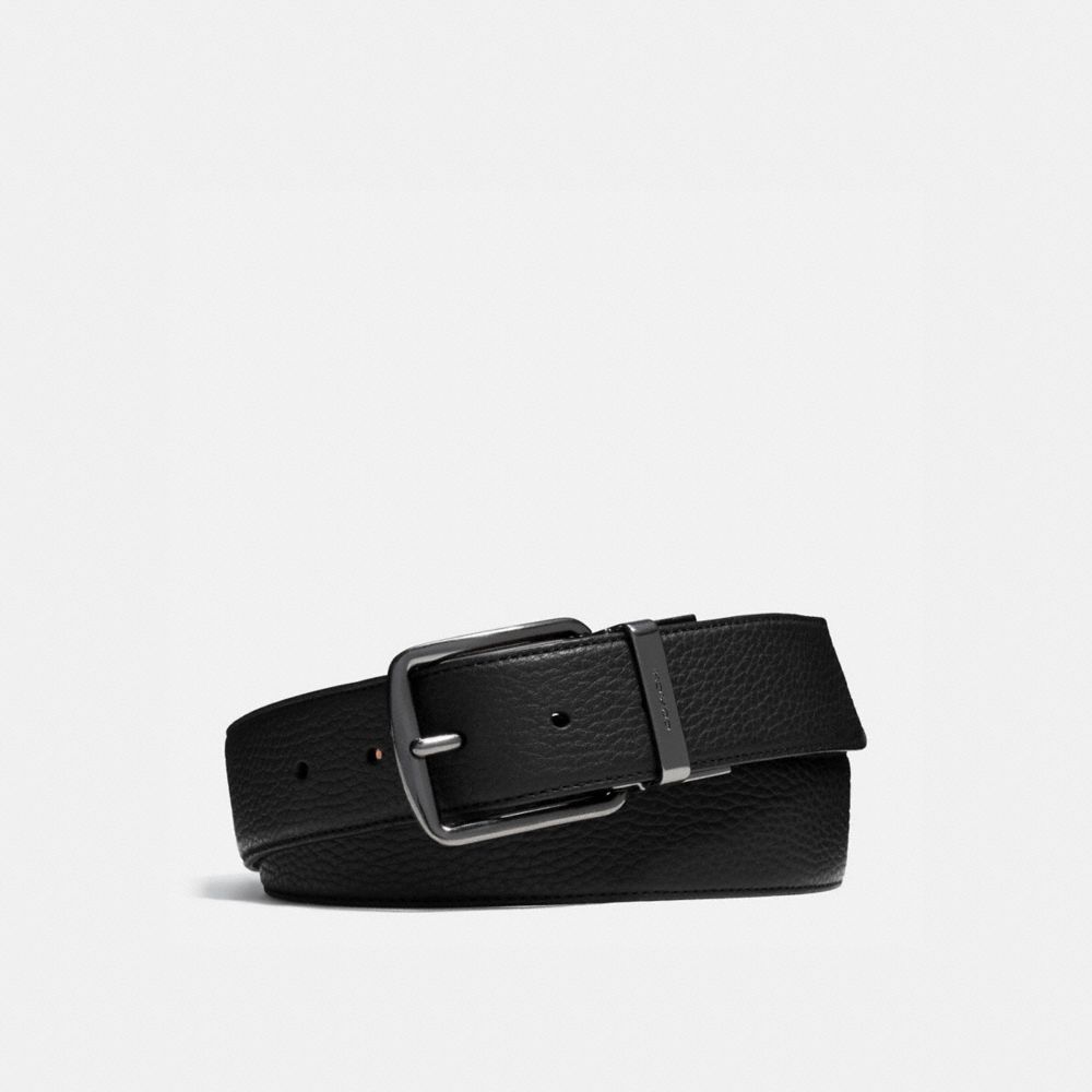 Black/Mahogany Coach Harness Buckle Cut To Size Reversible Belt, 38 Mm Men Belts | 8731SIAKN