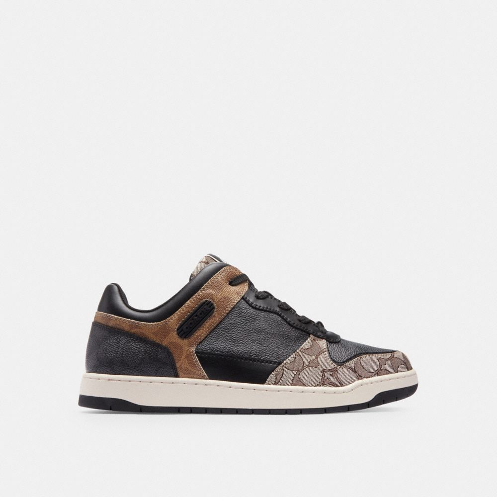 Black/Maple Coach C201 In Signature Men Sneakers | 3712VDCXF