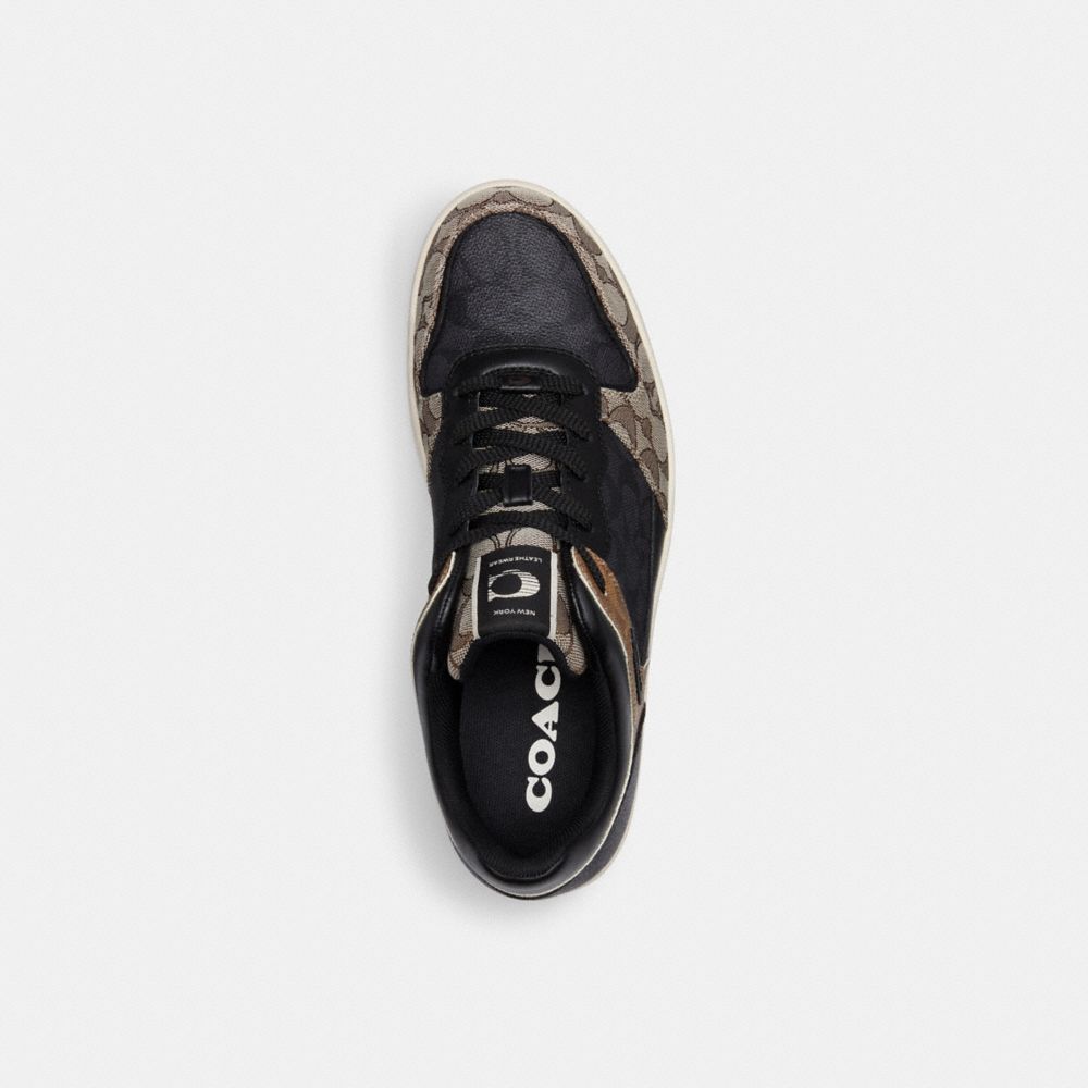 Black/Maple Coach C201 In Signature Men Sneakers | 3712VDCXF