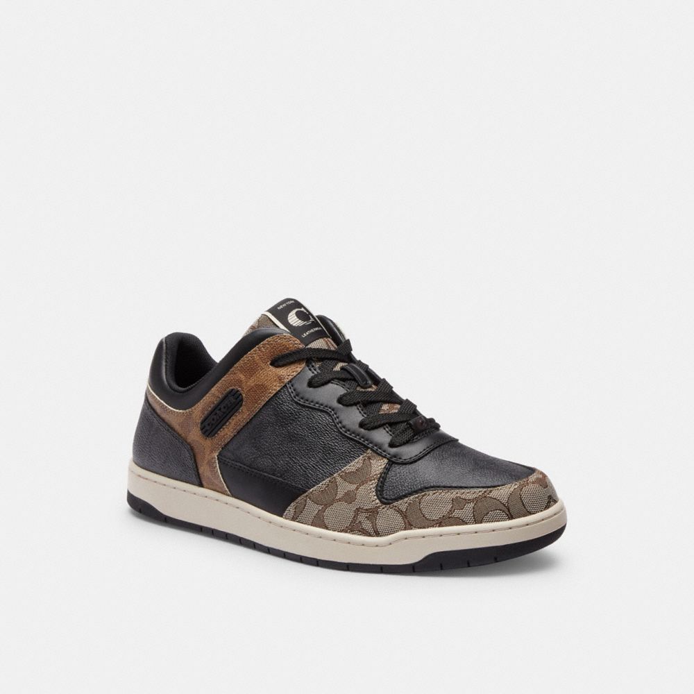 Black/Maple Coach C201 In Signature Men Sneakers | 3712VDCXF