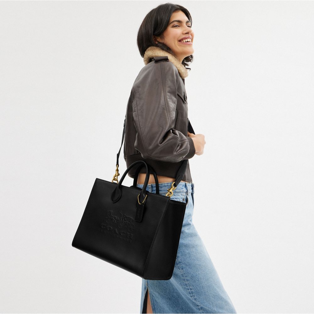 Black Coach Ace Tote 35 Women Totes & Carryalls | 6438GXWAM