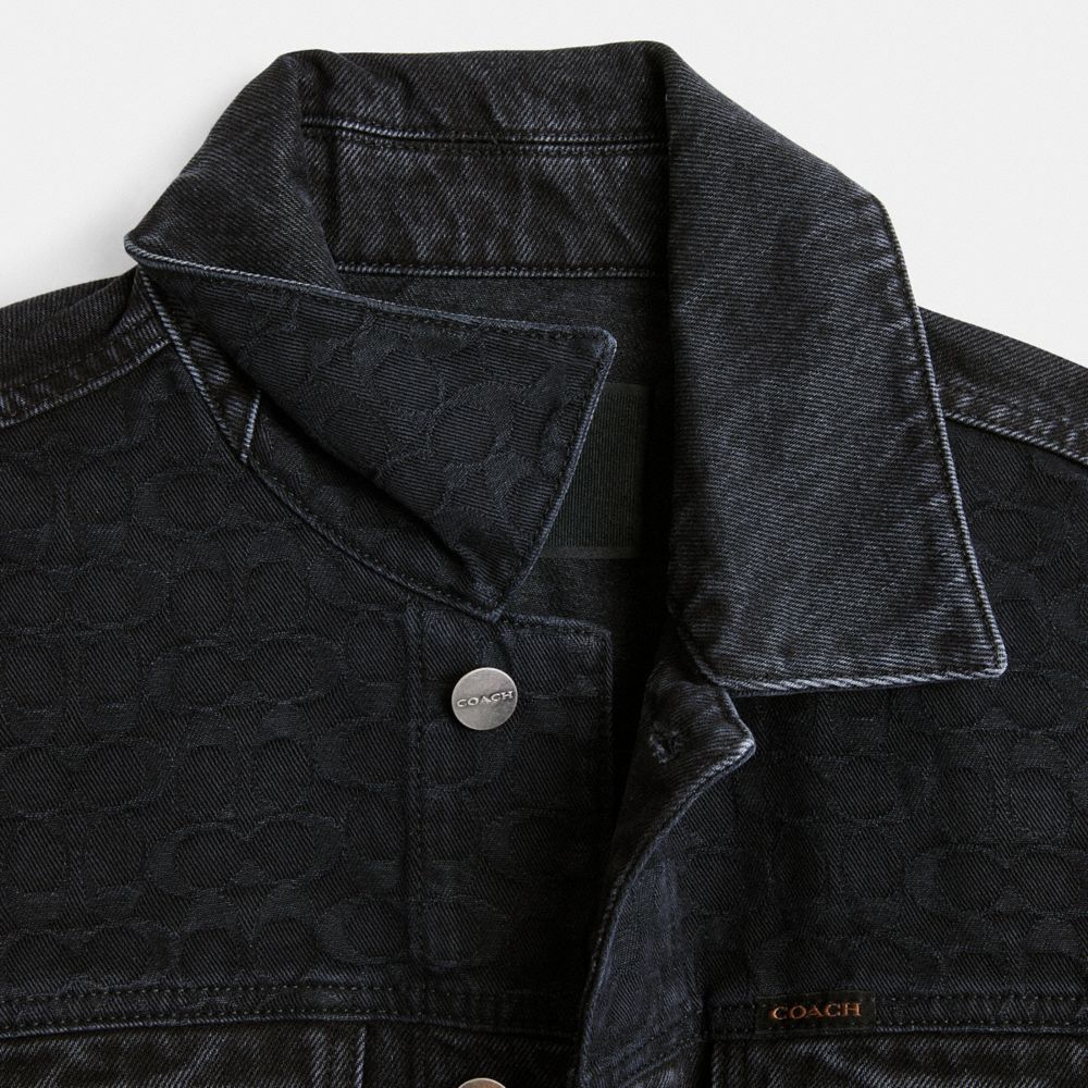 Black Coach Black Denim Jacket In Organic Cotton Men Jackets & Outerwear | 8065JBONE