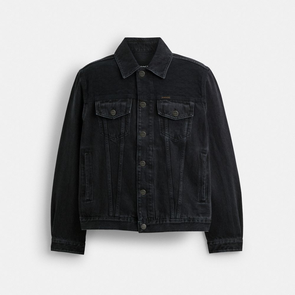 Black Coach Black Denim Jacket In Organic Cotton Men Jackets & Outerwear | 8065JBONE