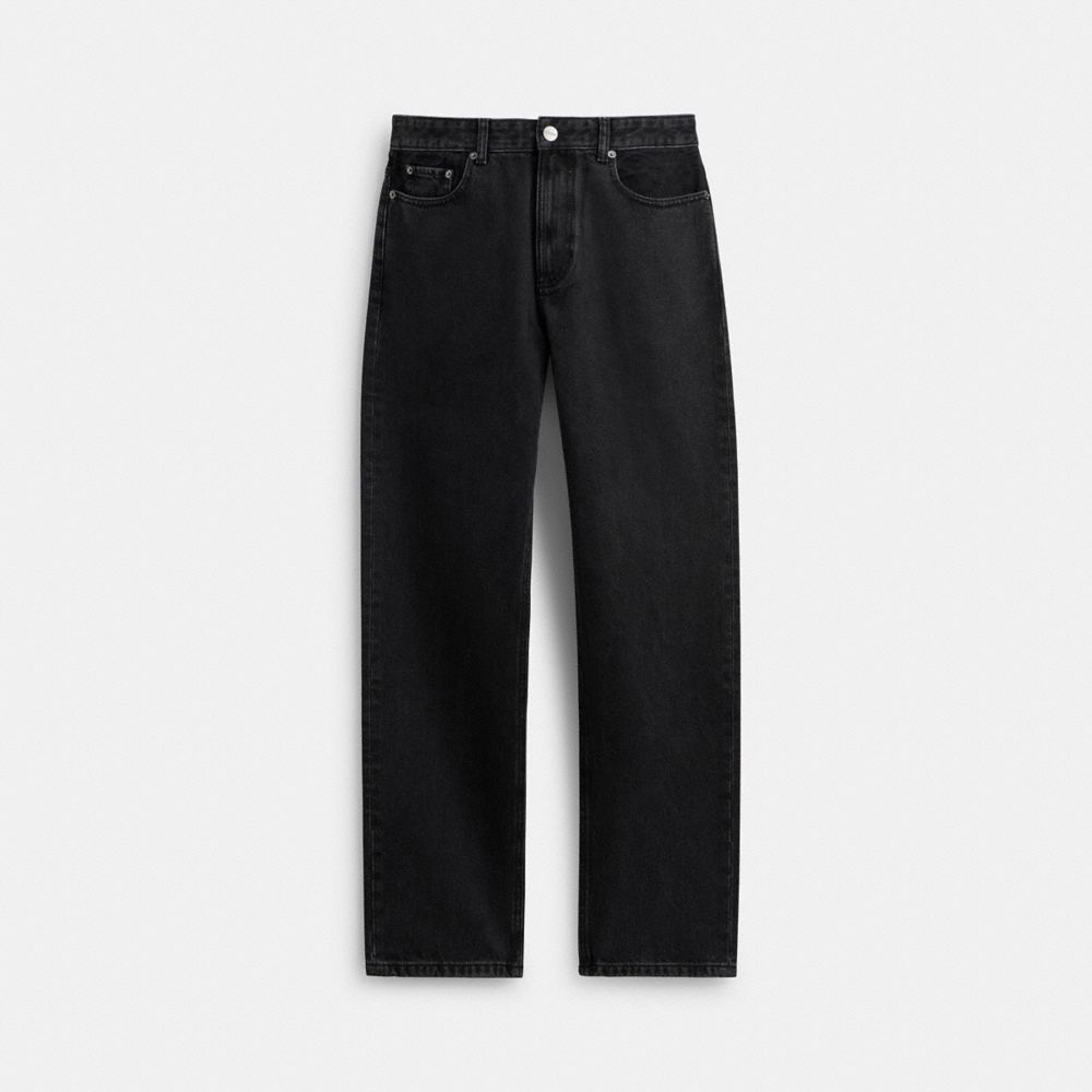 Black Coach Black Taper Jeans In Organic Cotton Men Tops & Bottoms | 2036KYFAW