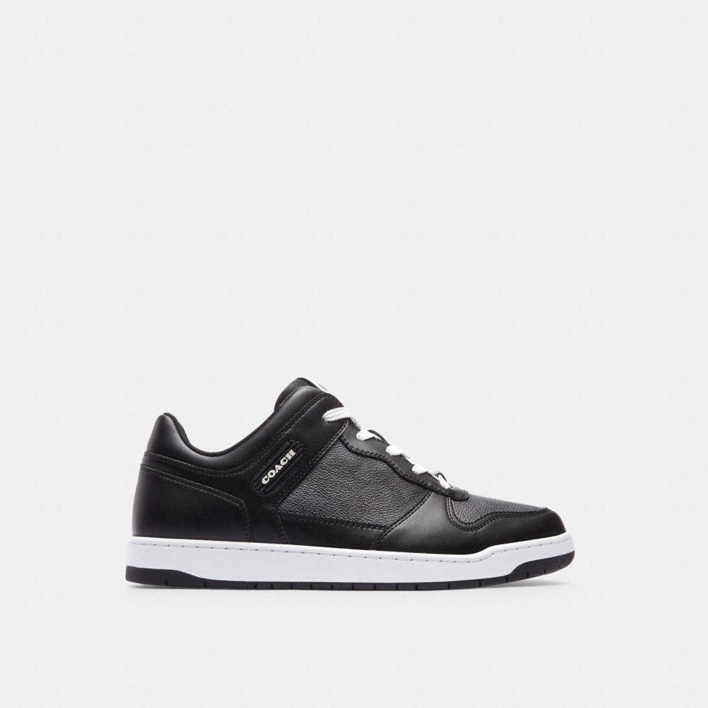 Black Coach C201 In Signature Canvas Men Sneakers | 5362YPWSL