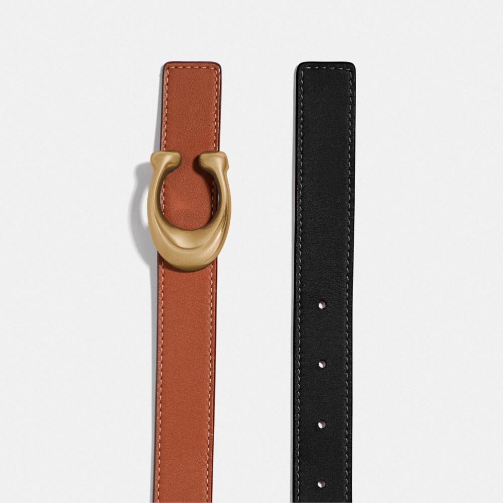 Black Coach C Hardware Reversible Belt, 25 Mm Women Belts | 6540YXWKT