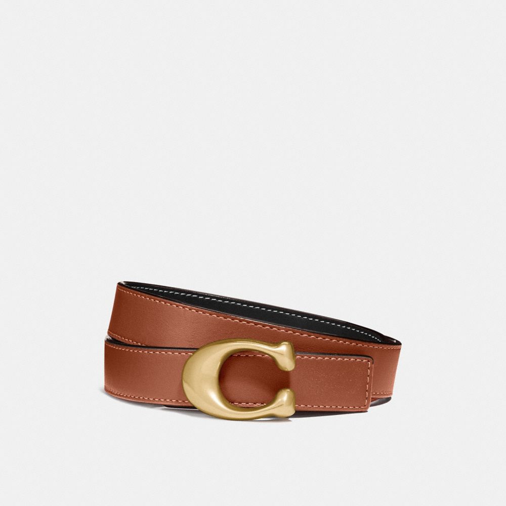 Black Coach C Hardware Reversible Belt, 25 Mm Women Belts | 6540YXWKT