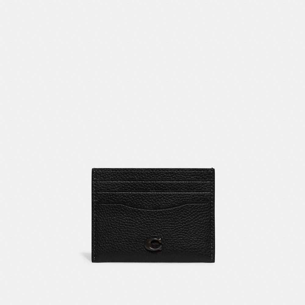 Black Coach Card Case Men Card Cases & Money Clips | 1482GIHCE