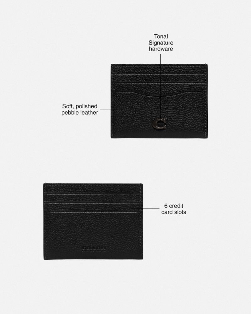 Black Coach Card Case Men Card Cases & Money Clips | 9352KQEHA