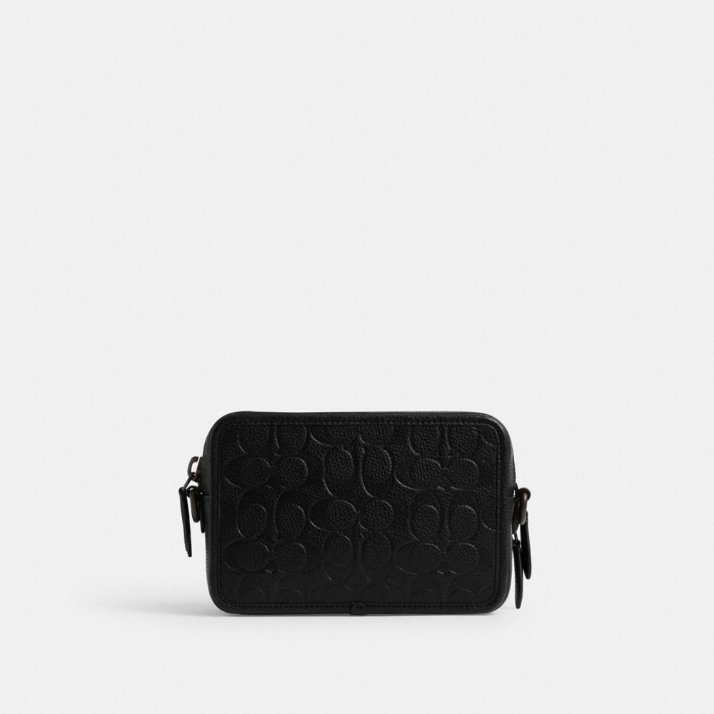 Black Coach Charter Crossbody With Hybrid Pouch In Signature Leather Men Messenger & Crossbody | 4729ATBSY