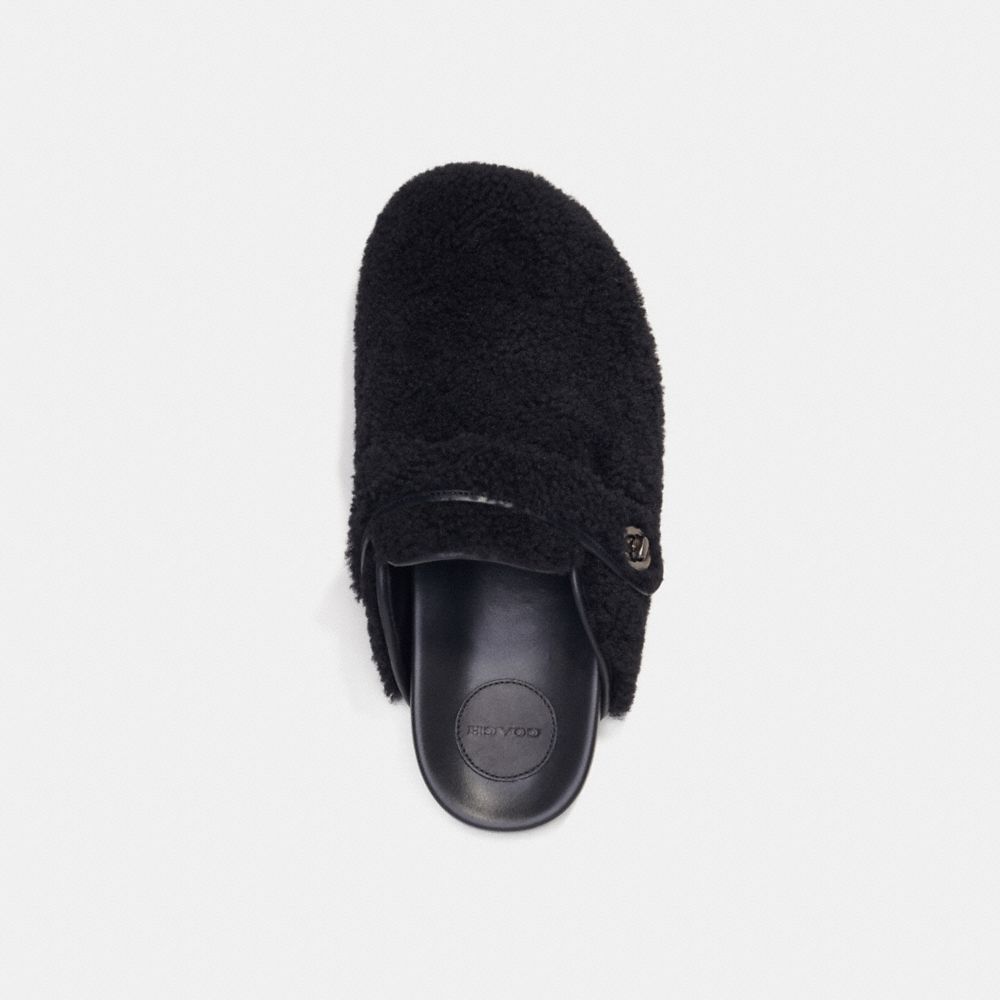 Black Coach Clog In Shearling Men Sandals & Slides | 9784RJCZH