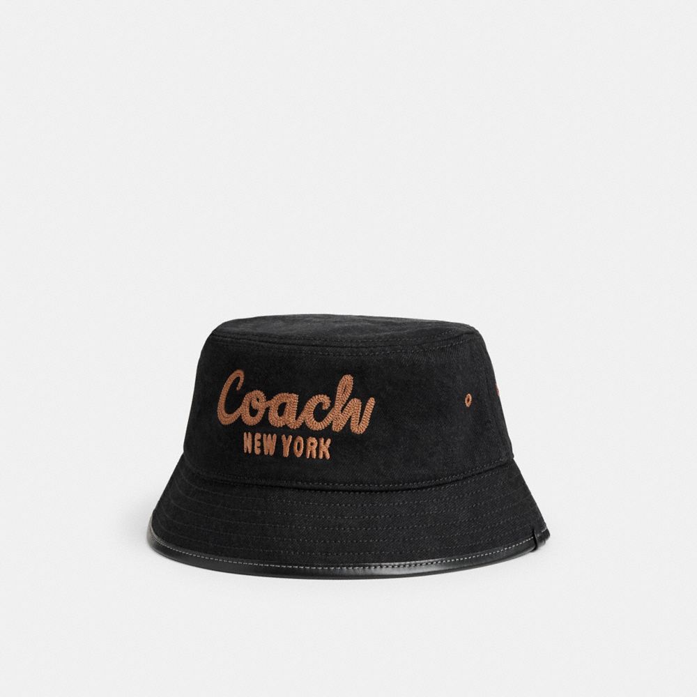 Black Coach Coach 1941 Embroidered Denim Bucket Hat Women Hats Scarves & Gloves | 1809EHYWK