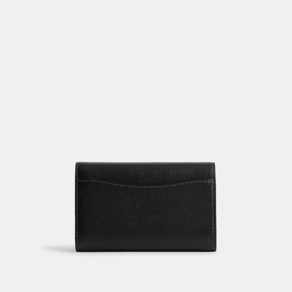 Black Coach Essential Medium Flap Wallet Women Large Wallets | 6302HJNYU