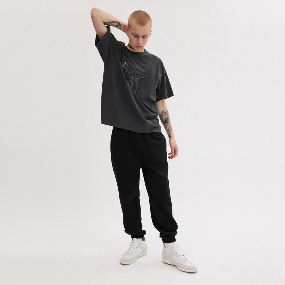 Black Coach Essential Solid Joggers Men Tops & Bottoms | 4781HLBJE