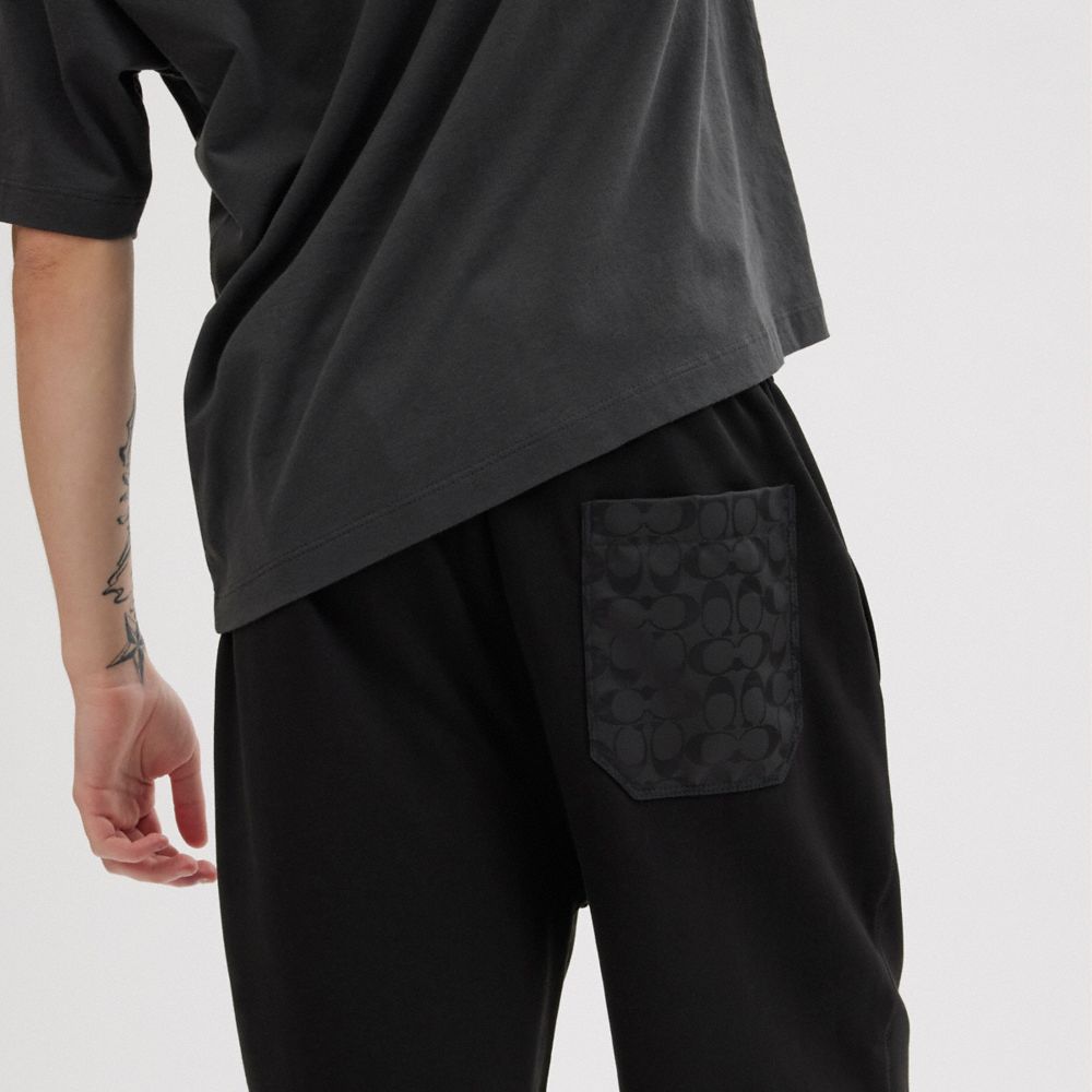 Black Coach Essential Solid Joggers Men Tops & Bottoms | 4781HLBJE