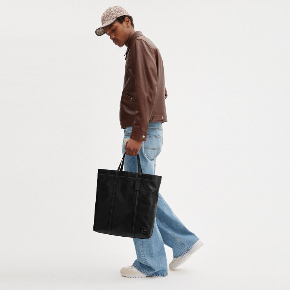 Black Coach Hall Tote Bag Men Totes & Duffles | 7185PIGYH