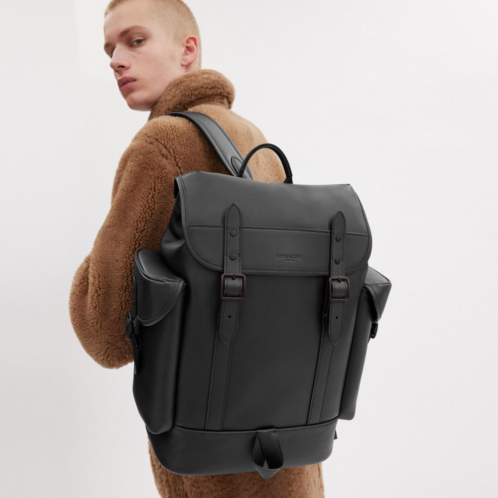 Black Coach Hitch Men Backpacks | 2015PJTUS