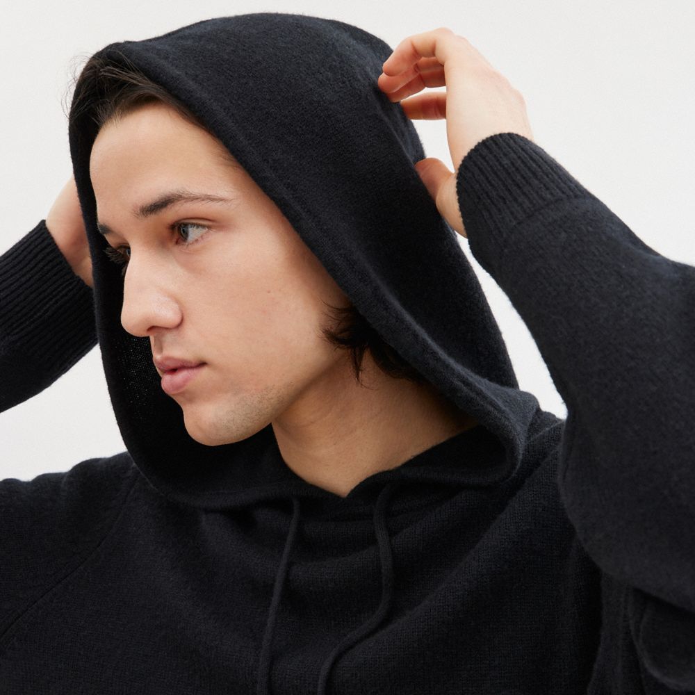 Black Coach Hooded Sweater Men Tops & Bottoms | 9751ZWHTB