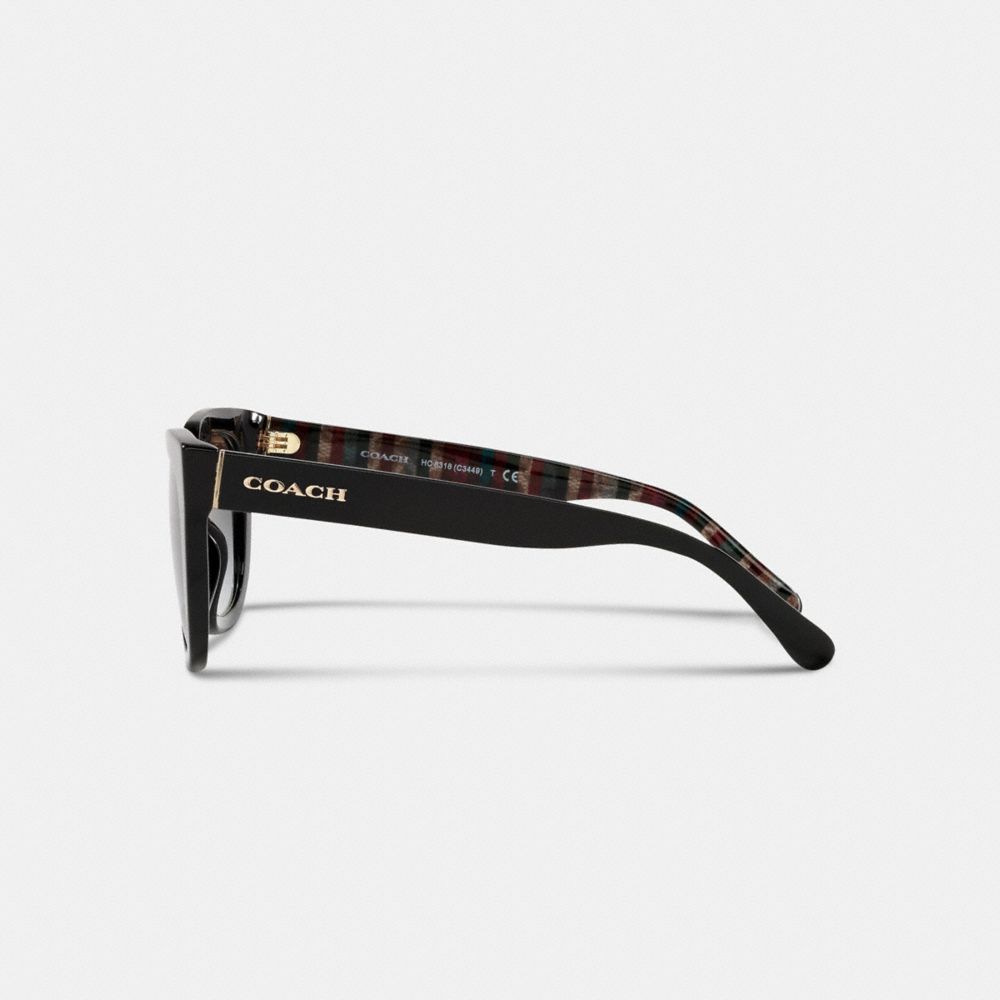 Black Coach Legacy Stripe Square Sunglasses Women Eyewear | 0642FGETV