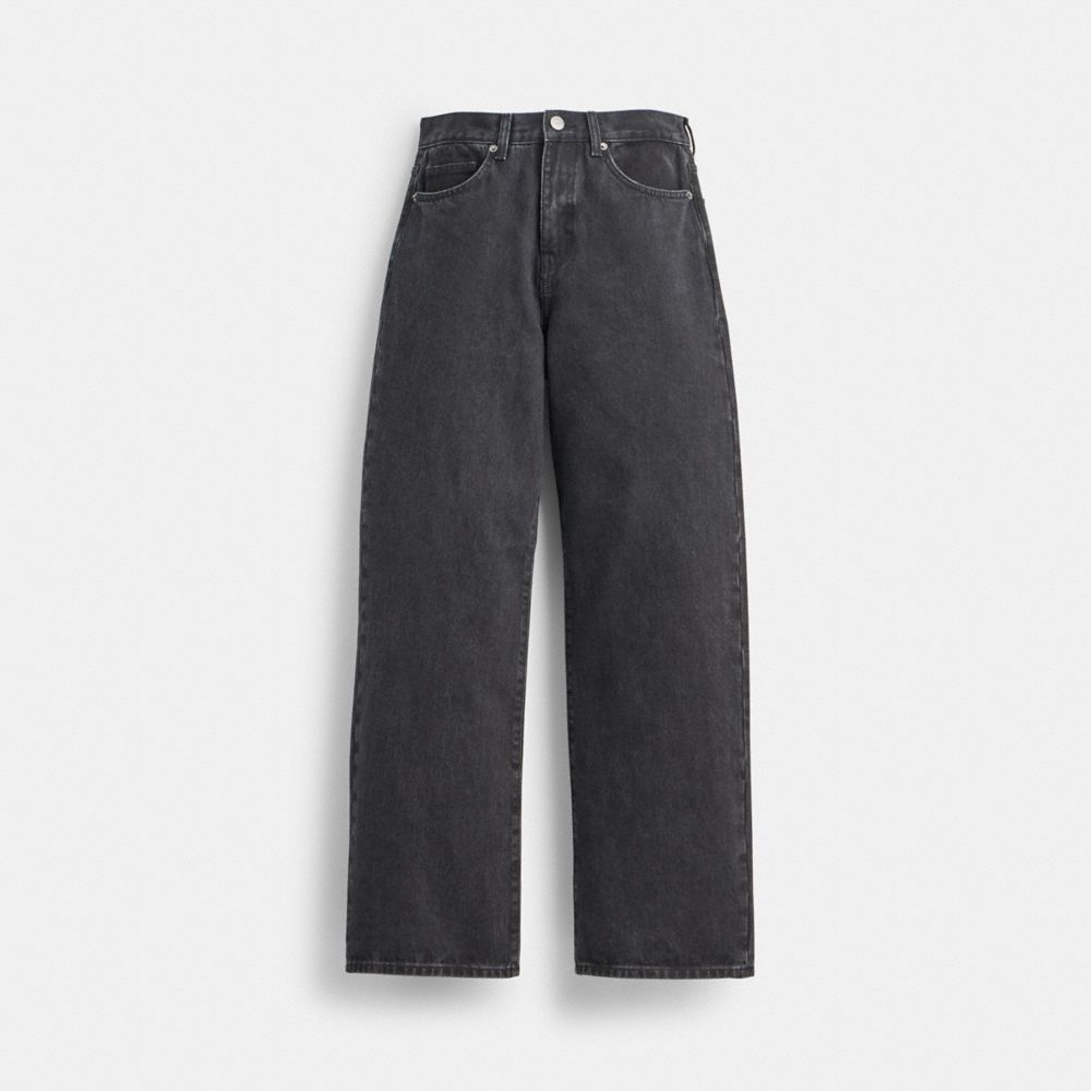 Black Coach Loose Fit Jeans Women Bottoms | 1965WTCSQ