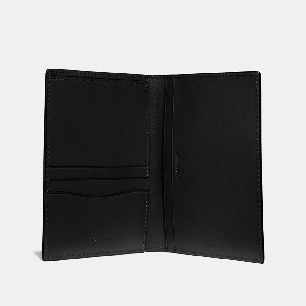 Black Coach Passport Case Men Tech & Travel | 0517IEGRV